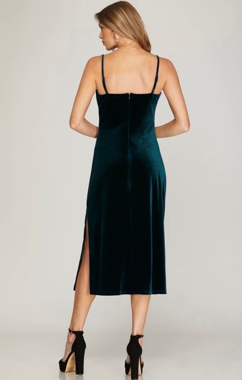 Emerald Velvet Slip Dress