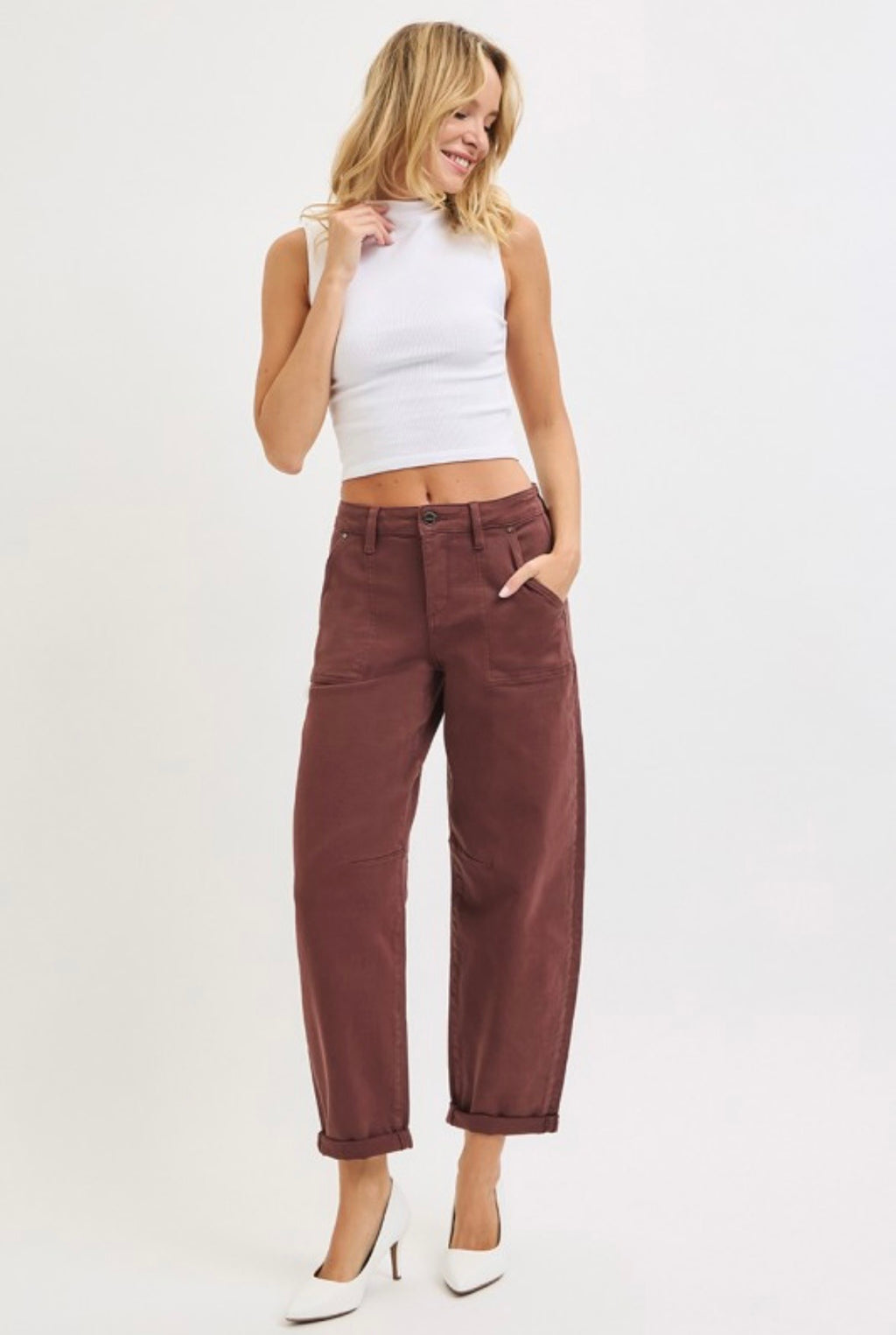 Brown Barrel Jeans