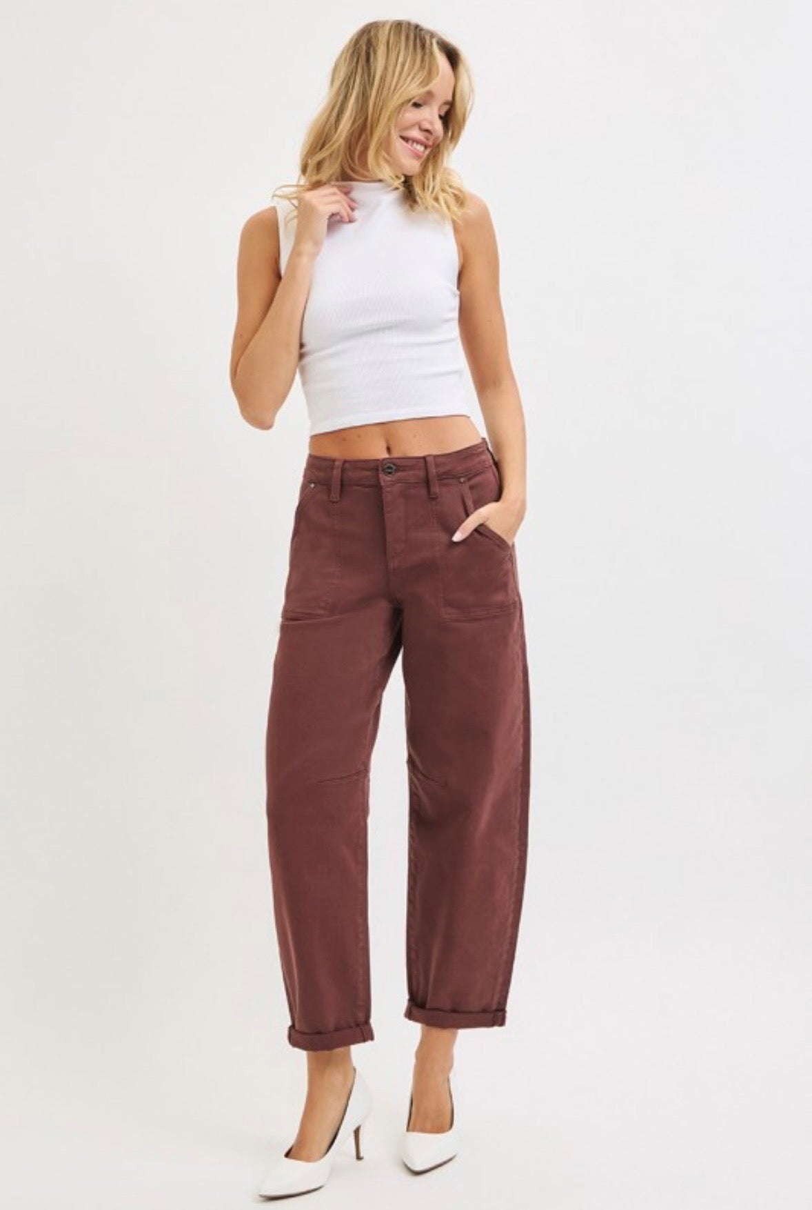 Brown Barrel Jeans