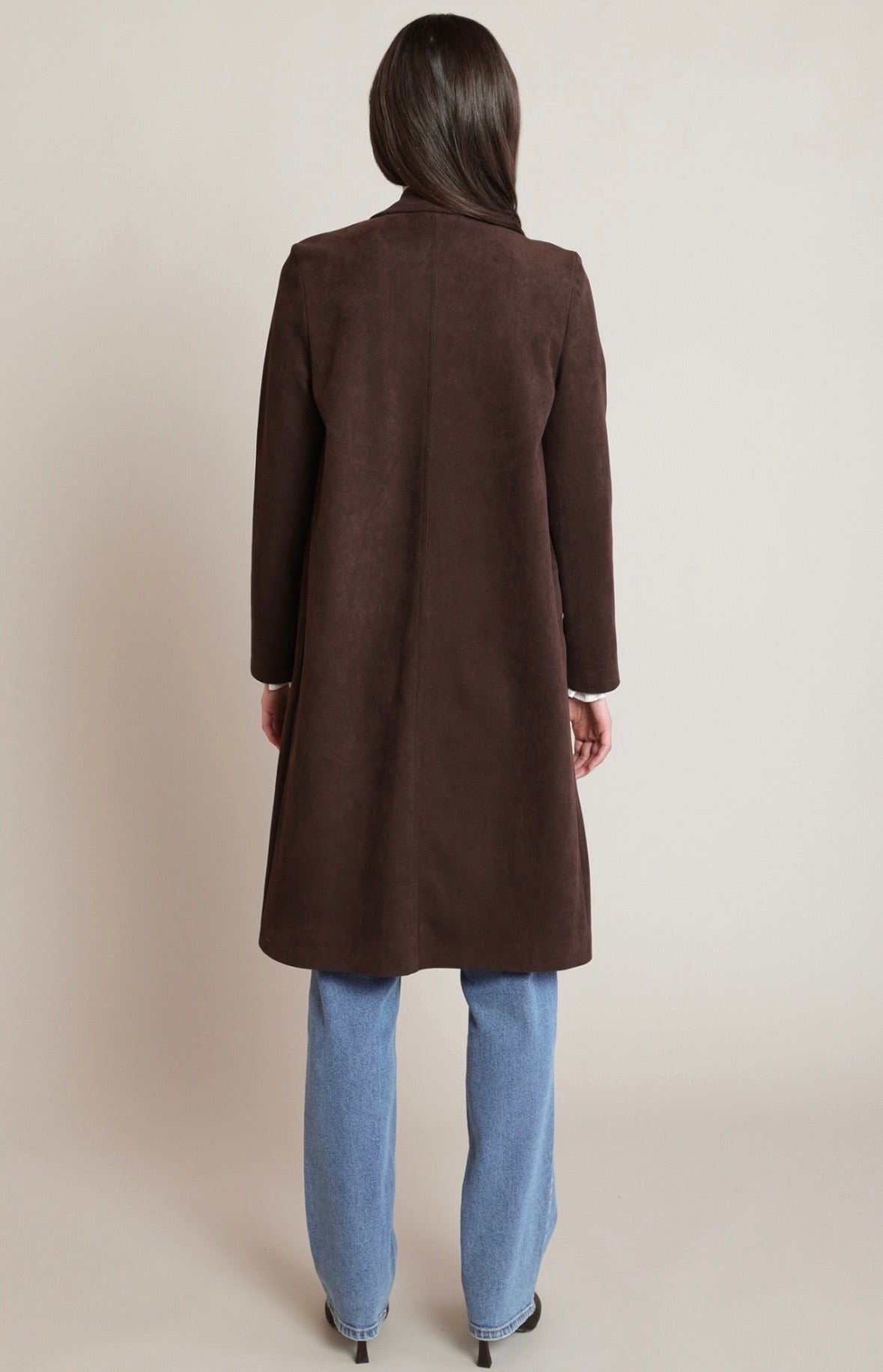 Chocolate Suede Trench Coat