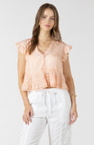 Peach Fizz Peasant Top