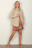 Beige Oversized Denim Jacket