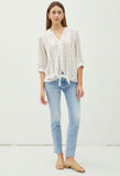 Rose Aztec Print Tie Top