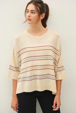 Vanilla Stripe Oversized Sweater