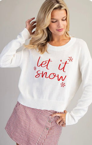 White Let It Snow Sweater