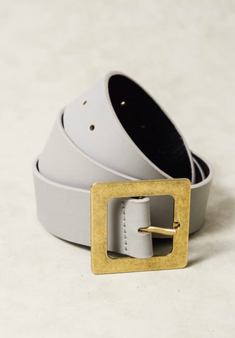 Grey Square Buckle Belt