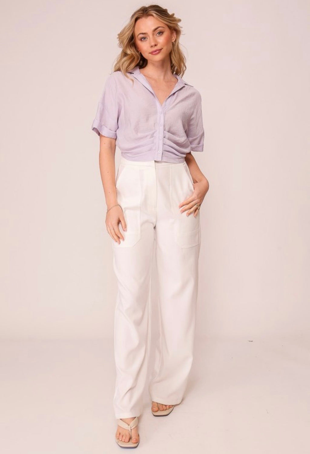 Lavender Pintuck Top