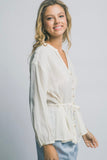 Cream Button Blouse