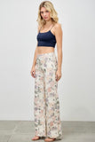 Cream Floral Wide Leg Jeans