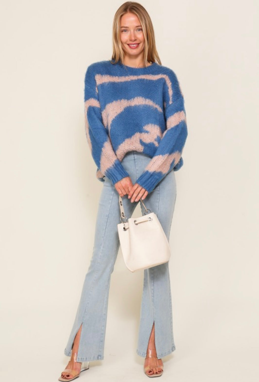 Blue Tiger Long Hair Sweater