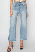 Lightwash Cropped Wide Leg Jeans