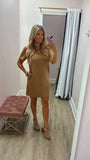 Tan Suede Shift Dress