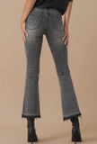 Grey High Rise Cropped Jeans
