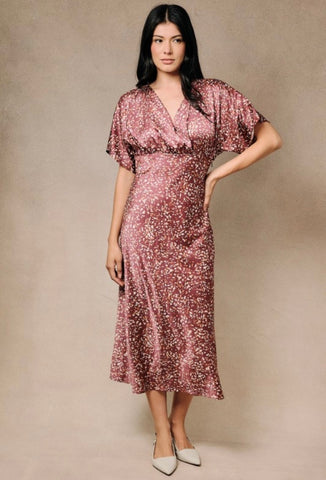 Plum Abstract Kimono Dress