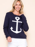 Navy Anchor Sweater