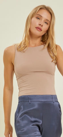 Taupe High Neck Cami