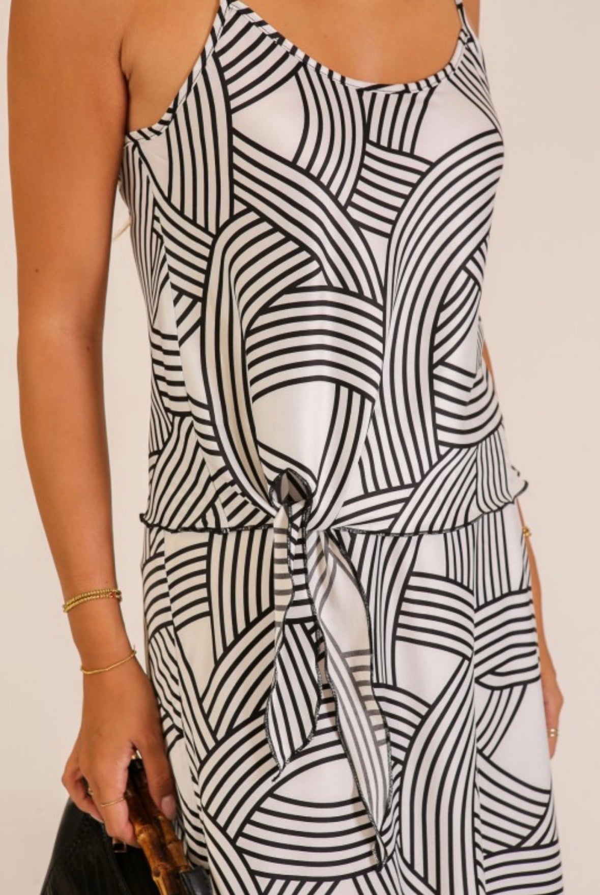 Cream Abstract Print Cami