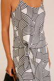 Cream Abstract Print Cami