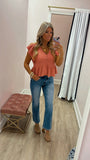 Rose Muslin Peasant Top