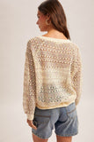 Multicolor Crochet Tie Sweater