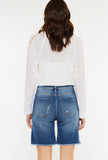 High Rise Button Fly Bermuda Shorts