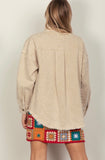 Beige Oversized Denim Jacket