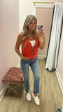Red Eyelet Vest