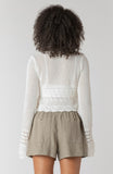 Cream Crochet Tie Cardigan