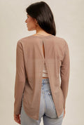 Taupe Foil Mesh Top