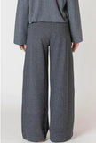 Charcoal Ribbed Wide Leg Pants