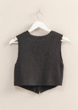 Black Cropped Knit Vest