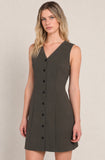 Olive Sleeveless Blazer Dress