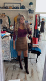 Brown Plaid Skirt