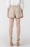 Beige Floral Shorts