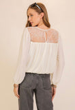 Ivory Lace Balloon Blouse