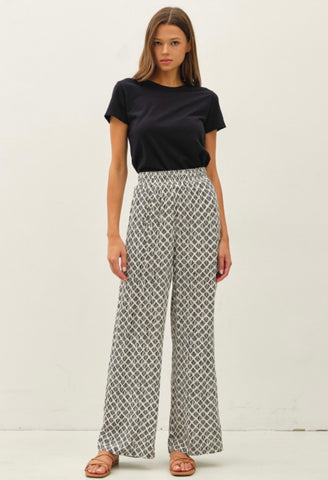 Geometric Wide Leg Pants