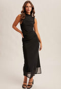 Black Sleeveless Mesh Dress