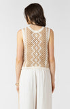 Natural Sand Crochet Button Tank