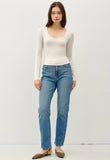 Oatmeal Round Neck Long Sleeve Top