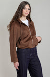 Brown Hooded Bomber Jacket