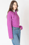 Orchid Button Sweater
