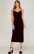 Ruby Velvet Slip Dress