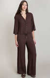 Dark Chocolate Button Down