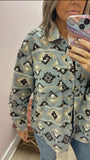 Grey Aztec Fleece Shacket