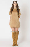 Tan Suede Shift Dress