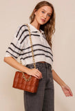 Black Stripe Cropped Sweater