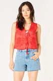 Red Eyelet Vest
