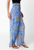 Blue Tropical Palazzo Pants