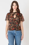 Autumn Bloom Sheer Blouse