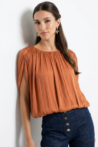 Rust Bubble Blouse